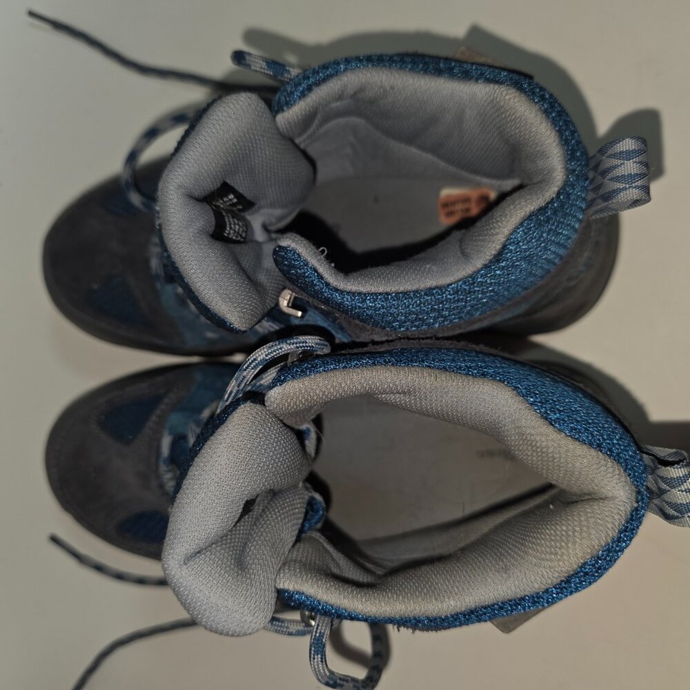 LL Bean Kids Trail Model 3 Waterproof Hiking Boots Blue Suede Mesh Size 5 - Picture 8 of 10